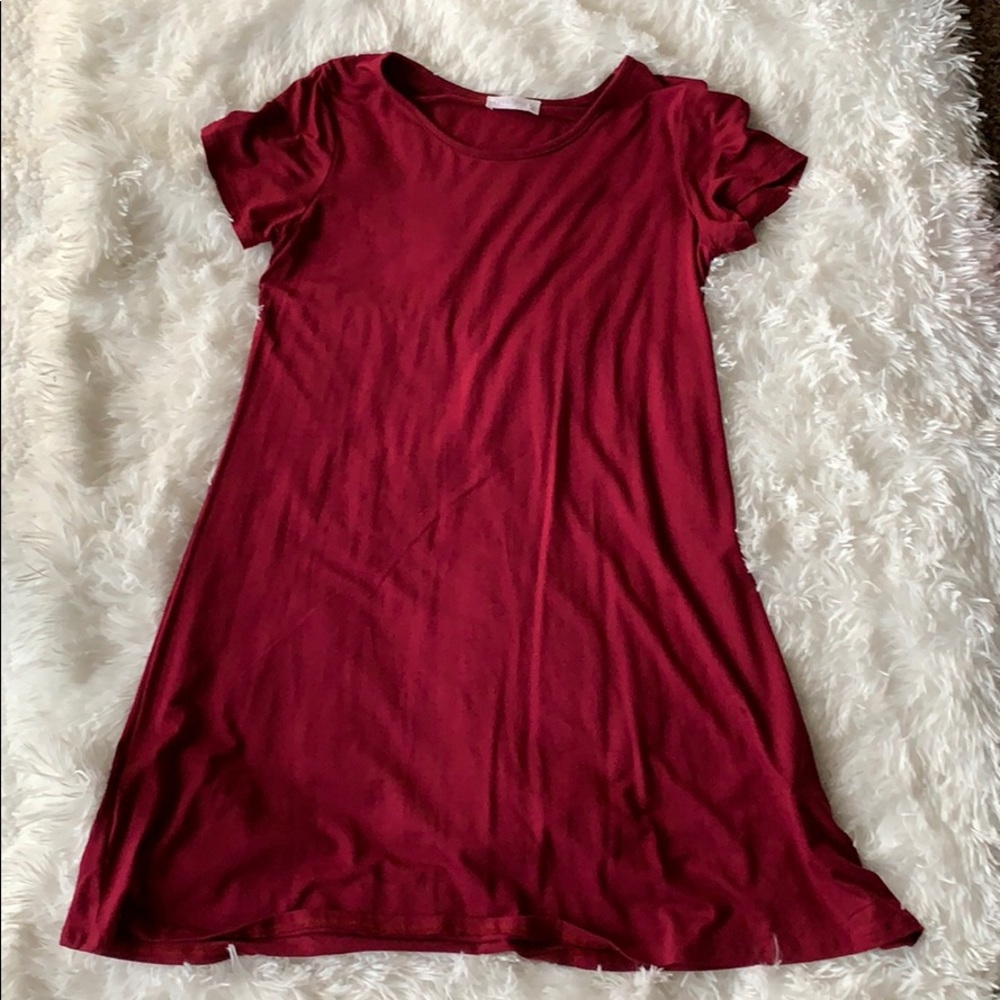 simple, soft red dress
